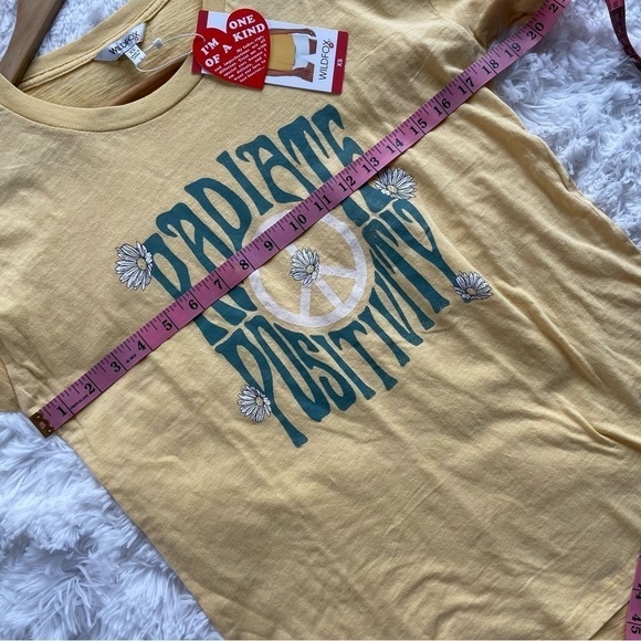 π Wildfox | Radiate Positivity floral Peace sign graphic tee NWT - Picture 7 of 11